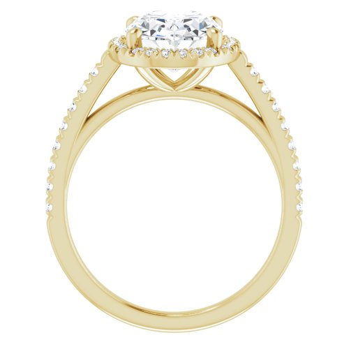 14K Yellow Oval French Set Engagement Ring