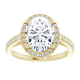 14K Yellow Oval French Set Engagement Ring