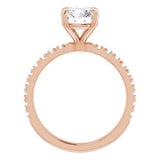 14K Rose Round French Set Engagement Ring