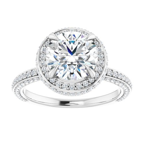 14K White Round Engagement Ring - VTC Watches