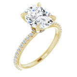 14K Yellow Oval Engagement Ring