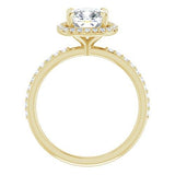 14K Yellow Cushion Engagement Ring