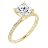 14K Yellow Round French-Set Engagement Ring