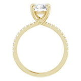 14K Yellow Round French-Set Engagement Ring