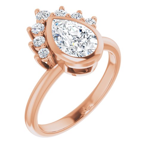 14K Rose Pear Engagement Ring