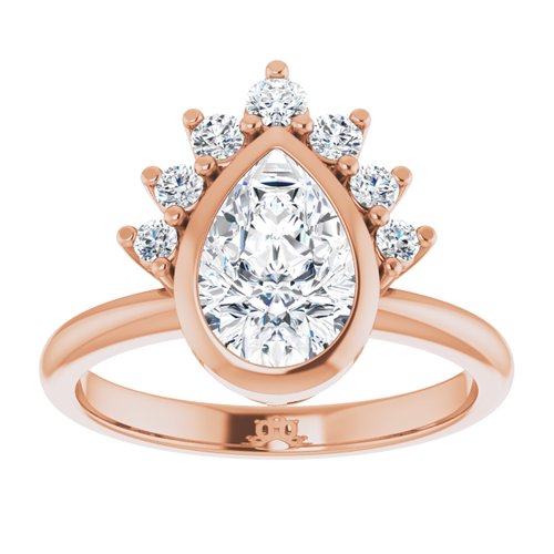 14K Rose Pear Engagement Ring