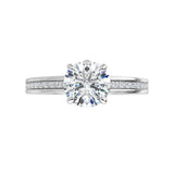 14K White Round Engagement Ring