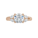 14K Rose Round Engagement Ring