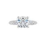 14K White Round Engagement Ring