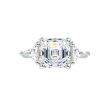 14K White Asscher Engagement Ring