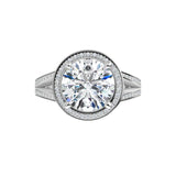 14K White Round Engagement Ring