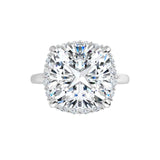 14K White Cushion Engagement Ring