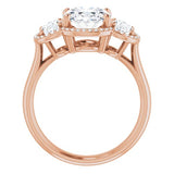 14K Rose Gold Oval Ring Mounting For Gemstone