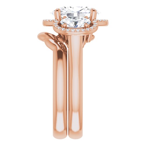 14K Rose Gold Oval Ring Mounting For Gemstone