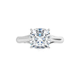 14K White Cushion Engagement Ring