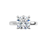 14K White Round Engagement Ring