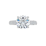 14K White Round Engagement Ring