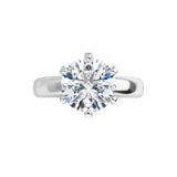 14K White Round Engagement Ring