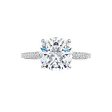 14K White Round Engagement Ring