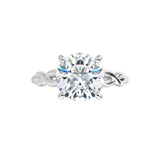 14K White Round Engagement Ring