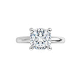 14K White Cushion Engagement Ring