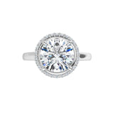 14K White Round Engagement Ring