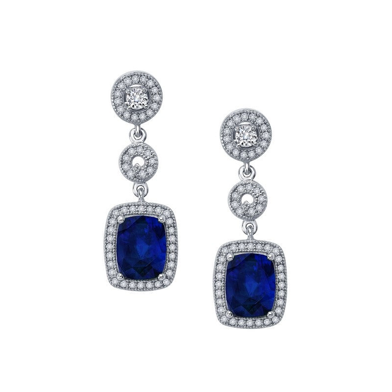 LAB CREATED SAPPHIRE DROP EARRINGS